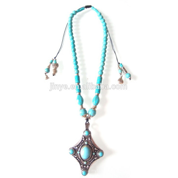 Bohemian Turquoise perles pendentif collier bijoux